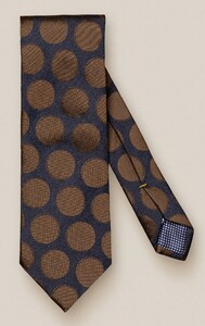 Eton Polka Dots Silk Smart Texture Tie Navy-Brown