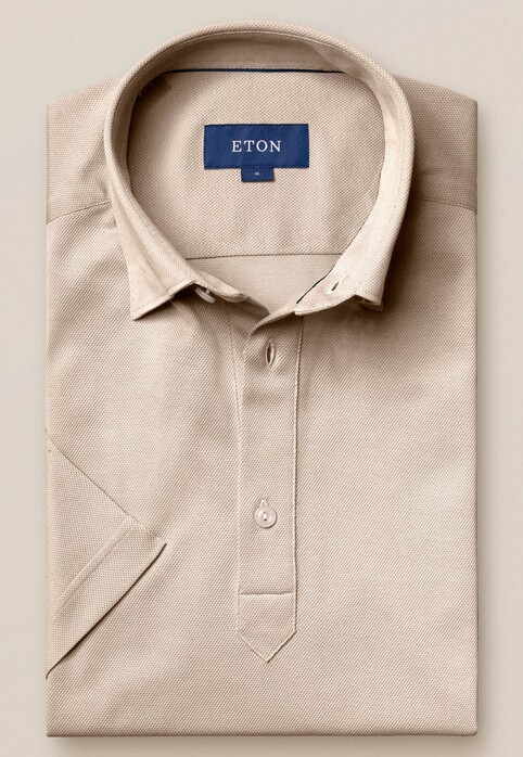 Eton Polo Popover Shirt Beige