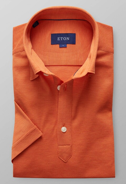 Eton Polo Popover Shirt Licht Oranje