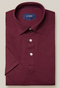 Eton Polo Popover Shirt Polo Donker Rood