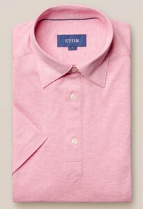 Eton Polo Popover Shirt Polo Zacht Roze Melange