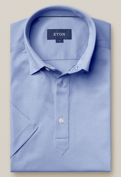 Eton Polo Popover Shirt Poloshirt Light Blue