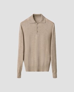 Eton Polo Pullover Luxury Extrafine Merino Beige