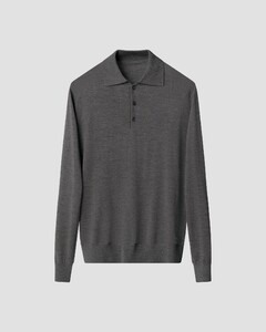 Eton Polo Pullover Luxury Extrafine Merino Trui Donker Grijs