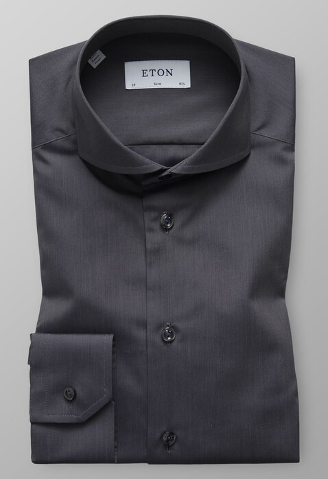Eton Poplin Extreme Cutaway Overhemd Midden Grijs