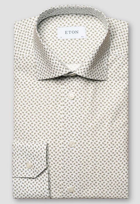 Eton Poplin Fantasy Mini Banana Pattern Shirt White