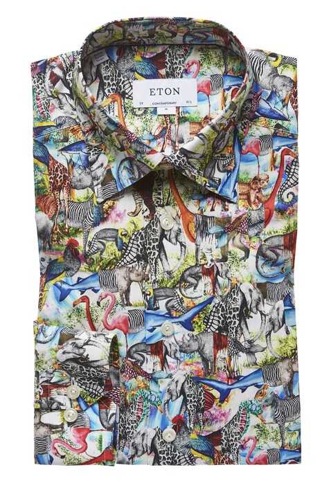 Eton Poplin Fantasy World Overhemd Multicolor