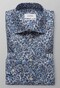 Eton Poplin Floral Sleeve 7 Shirt Teal