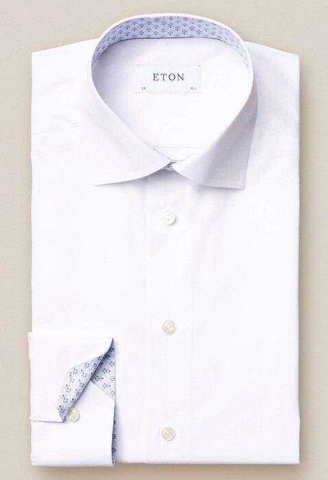 Eton Poplin Uni Cutaway Overhemd Wit