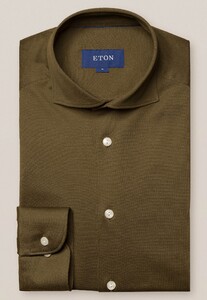 Eton Premium Uni Piqué Overhemd Groen