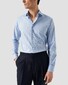 Eton Prince of Wales Check Cotton Tencel Overhemd Licht Blauw