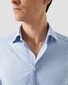 Eton Prince of Wales Check Cotton Tencel Overhemd Licht Blauw