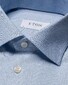 Eton Prince of Wales Check Cotton Tencel Shirt Light Blue