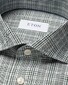 Eton Prince of Wales Check Twill Organic Cotton Overhemd Donker Groen