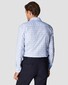 Eton Prince of Wales Checked Signature Twill Organic Cotton Shirt Light Blue