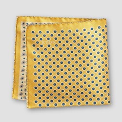Eton Pure Silk Four-Sided Fantasy Pochet Geel