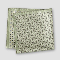 Eton Pure Silk Four-Sided Fantasy Pochet Groen