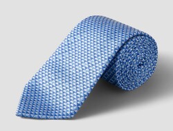 Eton Pure Silk Geometric Woven Triangle Pattern Das Blauw