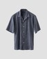 Eton Recycled Cotton Resort Subtle Modern Slub Effect Shirt Dark Evening Blue