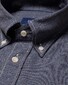 Eton Recycled Cotton Satin Indigo Button Down Overhemd Navy