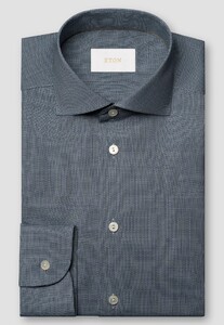 Eton Reda Super 120s Merino Abstract Mini Pattern Shirt Navy