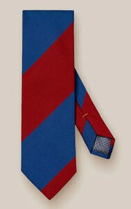 Eton Regimental Block Stripe Wool Cotton Tie Red-Blue