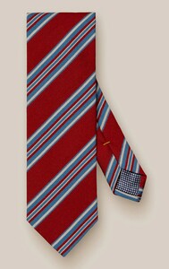 Eton Regimental Multi Stripe Wool Cotton Tie Red