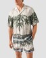 Eton Relaxed Silk Twill Palm Tree Fantasy Resort Overhemd Licht Groen