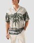 Eton Relaxed Silk Twill Palm Tree Fantasy Resort Overhemd Licht Groen