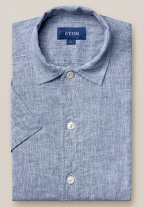 Eton Resort Box Short Sleeve Shirt Blue
