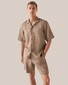 Eton Resort Organic Linnen Short Sleeve Overhemd Bruin