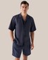 Eton Resort Short Sleeve Linen Shirt Navy