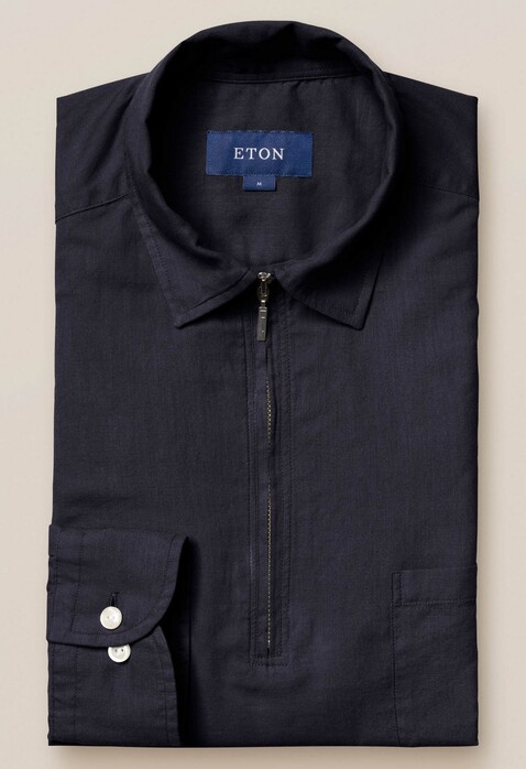 Eton Resort Zipper Uni Polo Shirt Navy