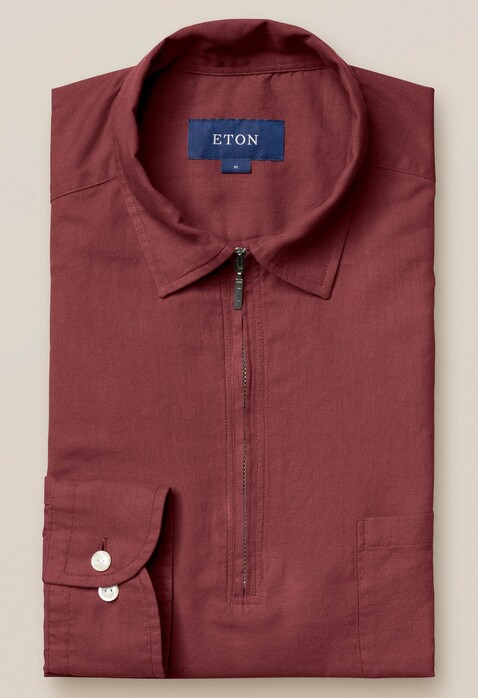 Eton Resort Zipper Uni Polo Shirt Poloshirt Dusty Red