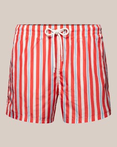 Eton Retro Striped Pattern Swim Short Red