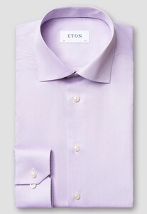 Eton Rich Cotton Signature Twill Uni Cutaway Collar Overhemd Licht Paars