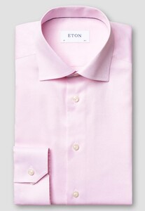 Eton Rich Cotton Signature Twill Uni Cutaway Collar Overhemd Roze