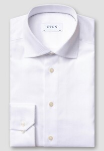 Eton Rich Cotton Signature Twill Uni Cutaway Collar Overhemd Wit