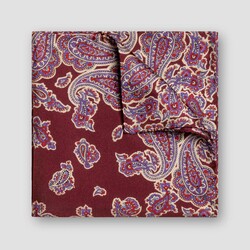 Eton Rich Texture Bold Paisley Pattern Pocket Square Purple