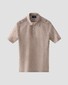 Eton Rich Texture Fine Cotton Piqué Oxford Weave Poloshirt Brown