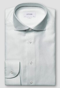Eton Rich Texture Luxury Cotton Cashmere Silk Mother of Pearl Buttons Shirt Light Blue