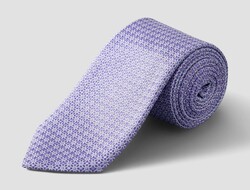 Eton Rich Texture Silk Mini Allover Geometric Pattern Tie Light Purple