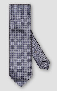 Eton Rich Texture Silk Mini Allover Geometric Pattern Tie Navy