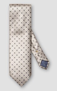 Eton Rich Texture Woven Geometric Pattern Silk Tie Light Brown