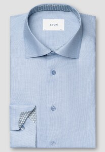 Eton Rich Textured Signature Dobby 3D Texture Overhemd Licht Blauw