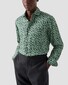 Eton Richt Textured Lightweight Linen Kiwi Pattern Shirt Green
