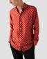 Eton Ringo’s Shirt Mother of Pearl Buttons Silk Twill Overhemd Rood