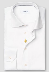 Eton Rossi 1931 Archive Inspired Subtle Front Placket Embriodery Shirt White