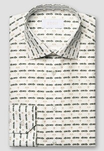 Eton Rossi 1931 Archive Racecar Pattern Mother of Pearl Buttons Shirt White