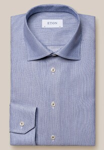 Eton Royal Dobby Elegant Texture Shirt Dark Evening Blue